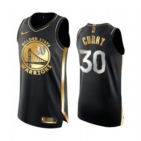 NBA Mænd Trøje Golden State Warriors Stephen Curry 30 2020-21 Sort Golden Edition  Swingman